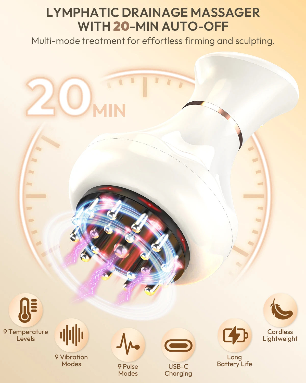 Lymphatic Drainage Body Massager – Heated Vibration Tool