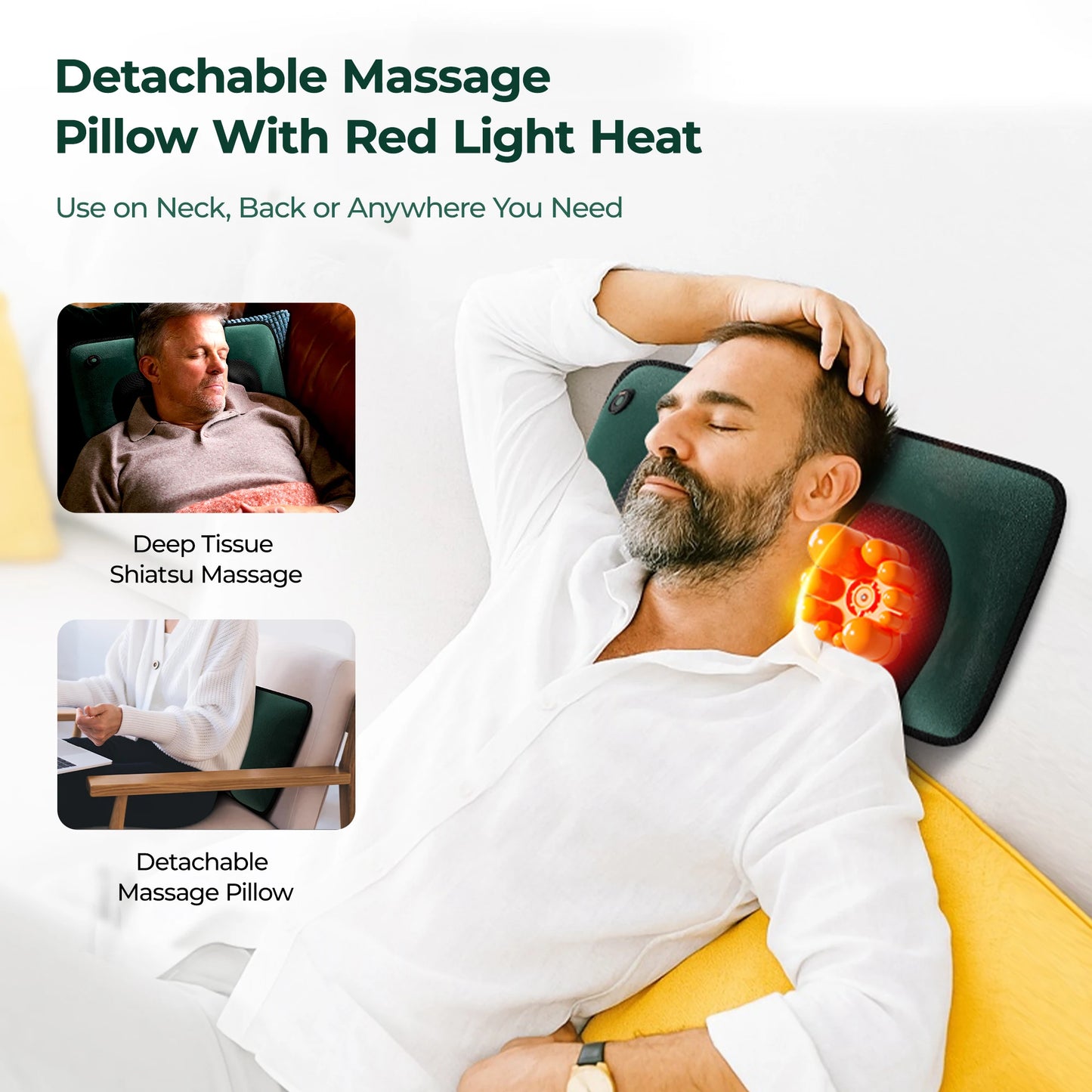 Full Body Massage Mat with Heat | 10 Motor Vibration Therapy Pad, 9 Speed Relaxation Mattress with Detachable Neck Pillow