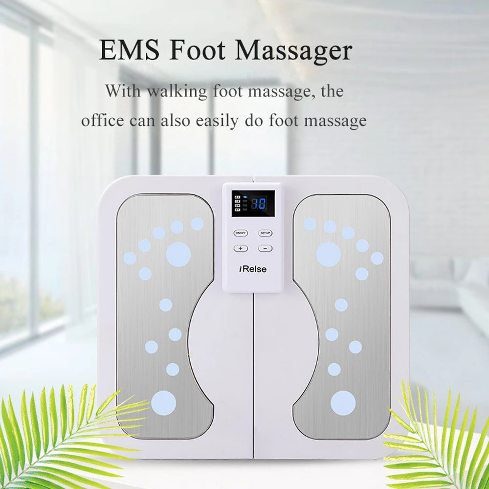 EMS Foot Massager for Circulation | TENS Electric Foot Pain Relief System with Heat & Muscle Stimulation