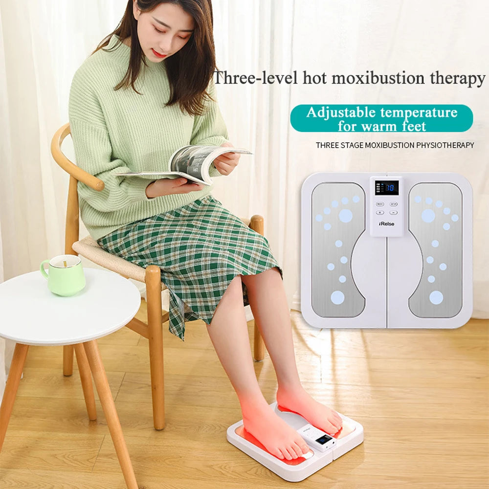EMS Foot Massager for Circulation | TENS Electric Foot Pain Relief System with Heat & Muscle Stimulation