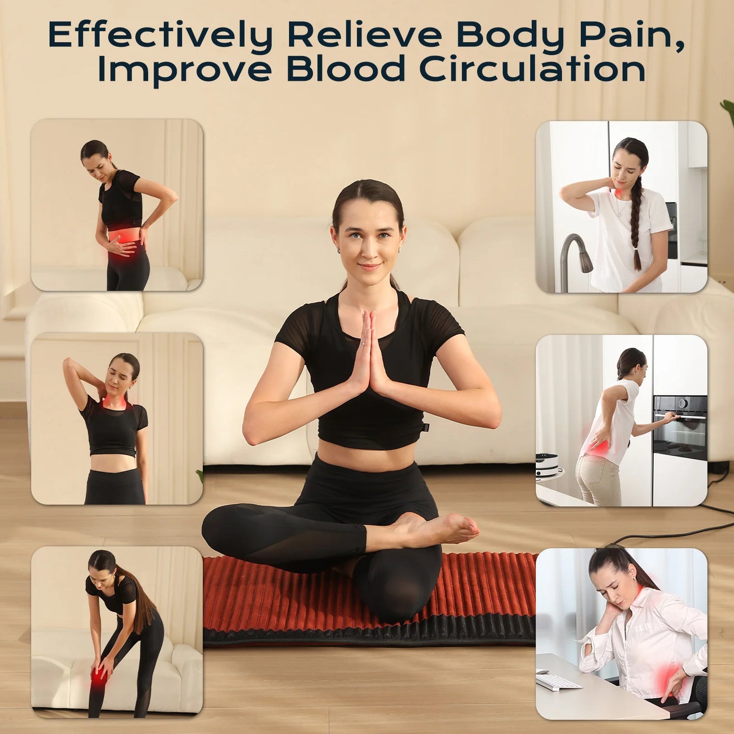PEMF Infrared Therapy Mat | Amethyst, Jade, Tourmaline Heated Crystal Mattress