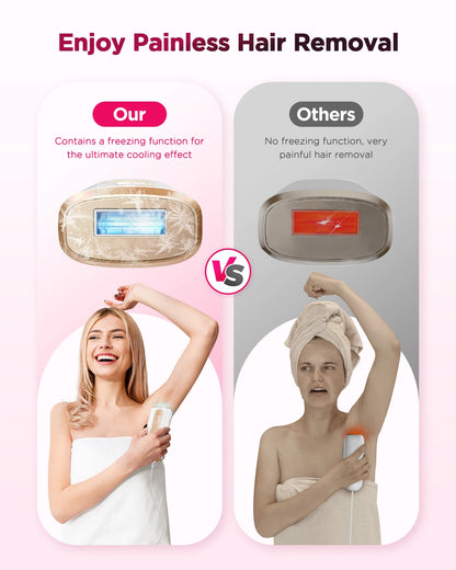 IPL Hair Removal Device | 999,900 Flashes, 8-Week Results, Auto-Glide Laser Epilator for Face, Body, Bikini – Painless & Safe