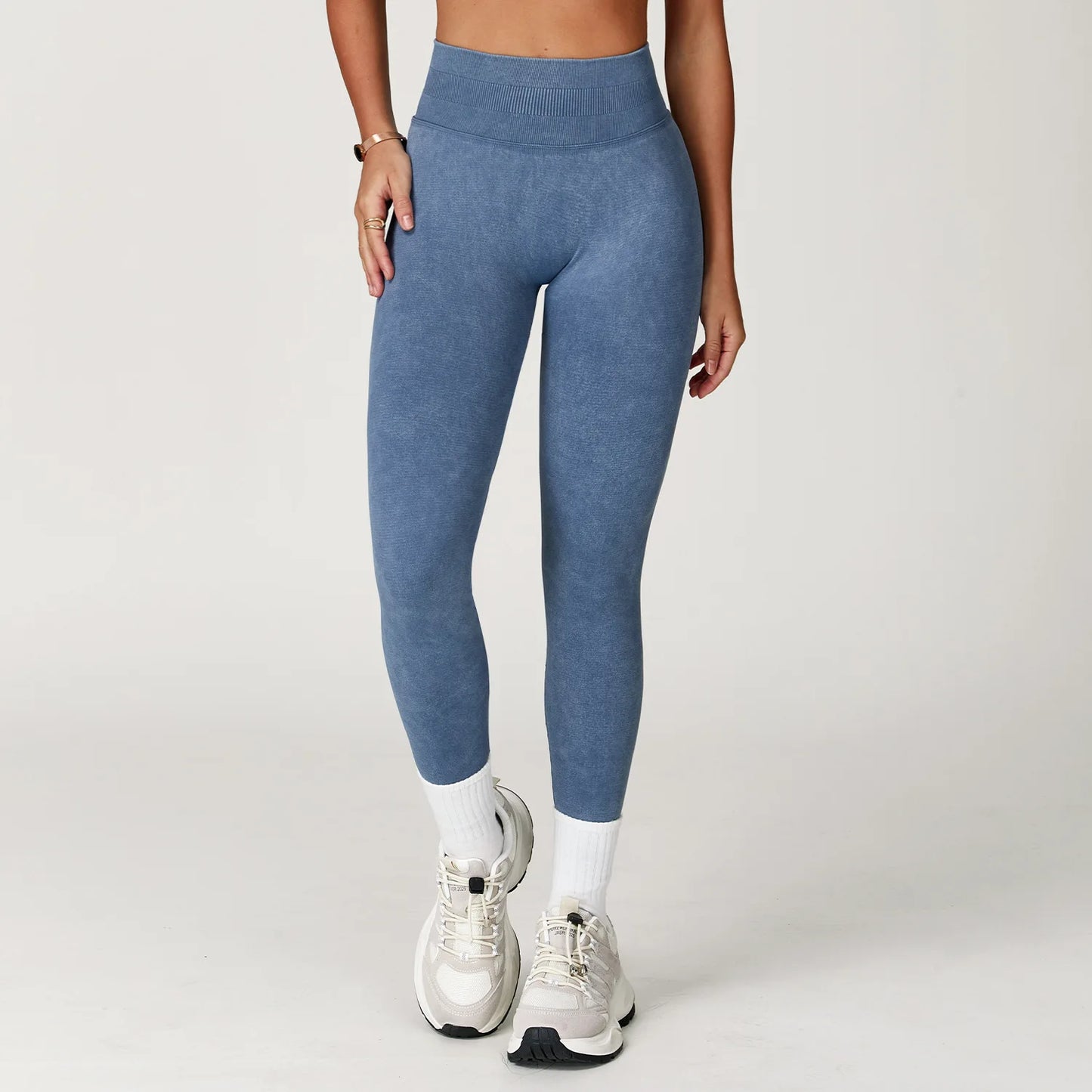 Seamless Yoga Leggings for Women | High Waisted Ribbed Workout Leggings with Stretch Compression Fit