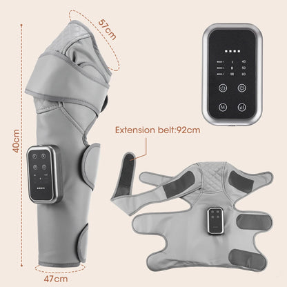 Calf & Knee Massager with Heat & Air Compression | Cordless Leg Wrap Massager, 3 Heat Levels, Muscle Relaxation & Circulation Support