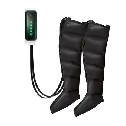 Air Compression Leg Massager Boots | 6 Airbag Full Leg Circulation Machine, Foot Calf Knee Massage System, Rechargeable