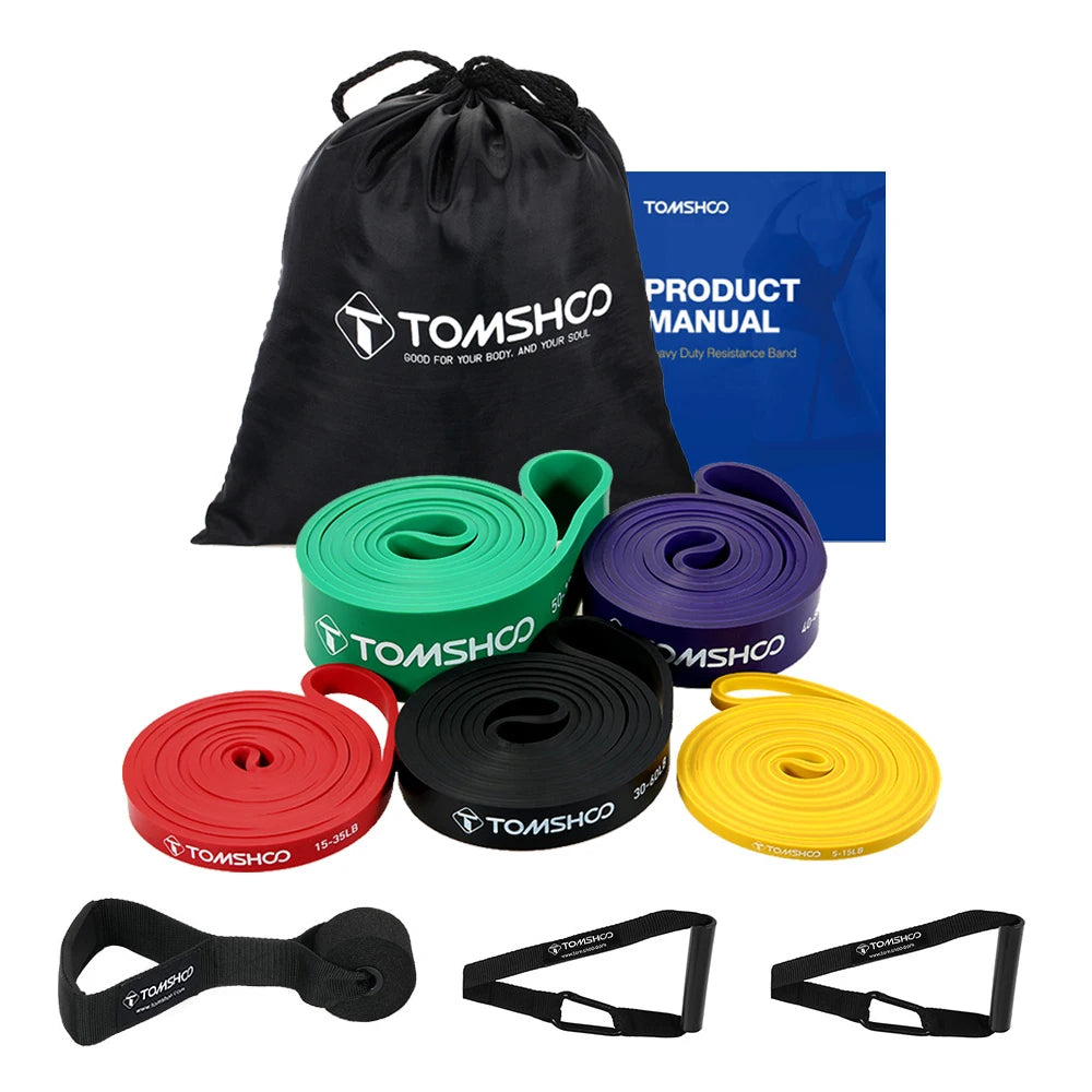 Pull Up Bands Set | 5-Level Resistance Band Kit with Handles, Door Anchor & Carry Bag | Strength, Mobility & Full-Body Home Workout
