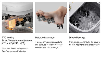 Foot Spa Bath Massager | Bubble Foot Bath Soaker Tub, Heat Control & Pedicure Rollers