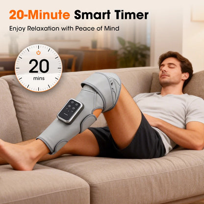 Calf & Knee Massager with Heat & Air Compression | Cordless Leg Wrap Massager, 3 Heat Levels, Muscle Relaxation & Circulation Support