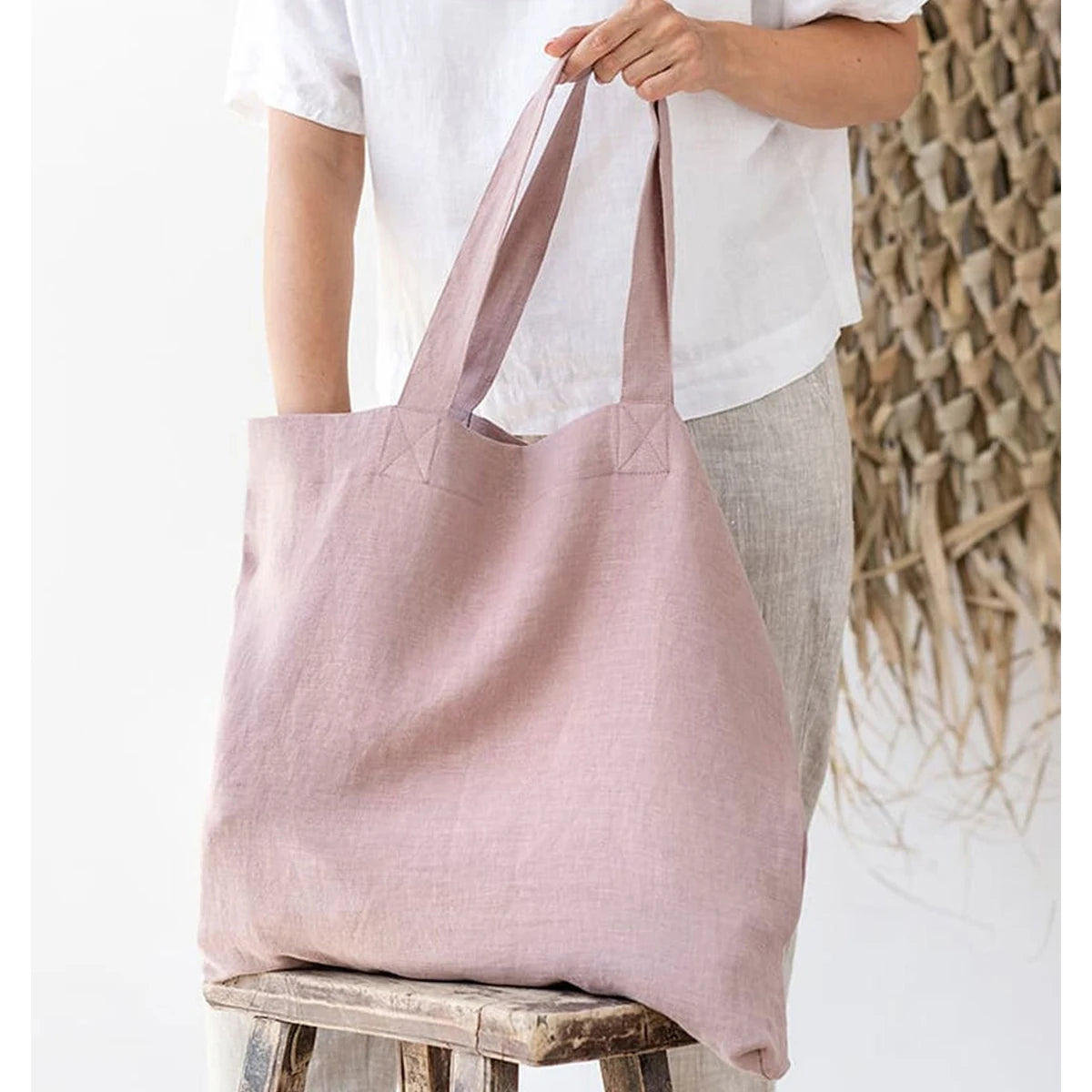 Eco-Friendly Linen Shoulder Bag - vitaAsana