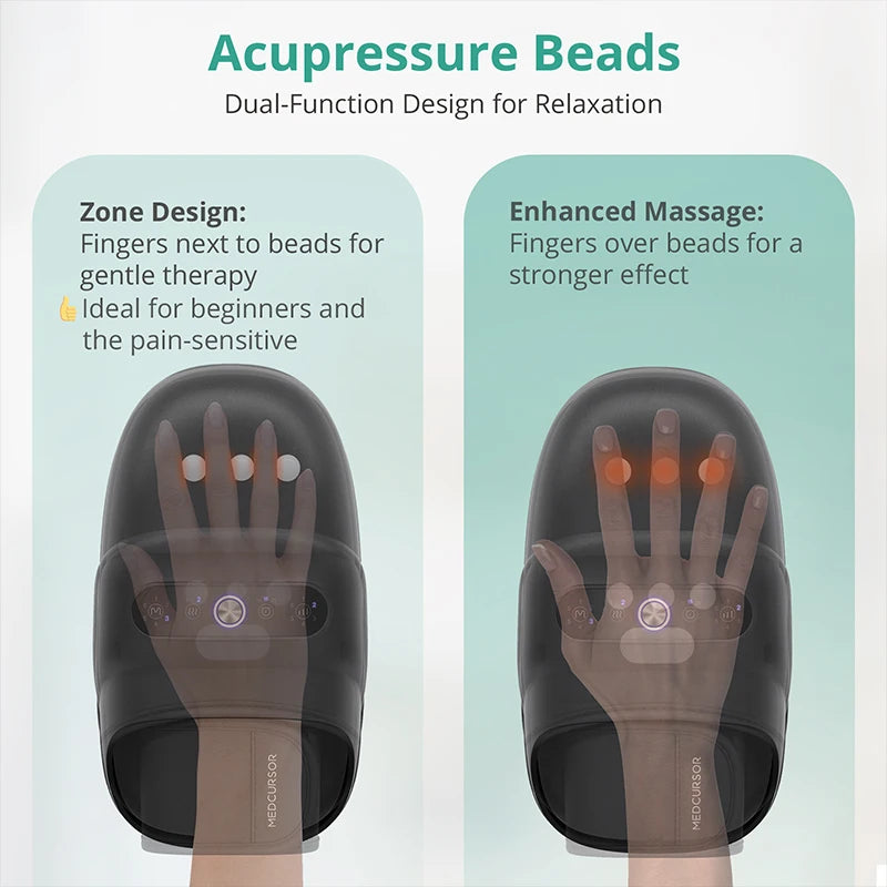 Cordless Hand Massager – 6 Modes, 6 Intensities, Air Compression & Acupressure, Dual Heat 104–122 °F, USB-C Rechargeable
