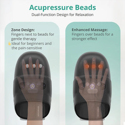 Cordless Hand Massager – 6 Modes, 6 Intensities, Air Compression & Acupressure, Dual Heat 104–122 °F, USB-C Rechargeable