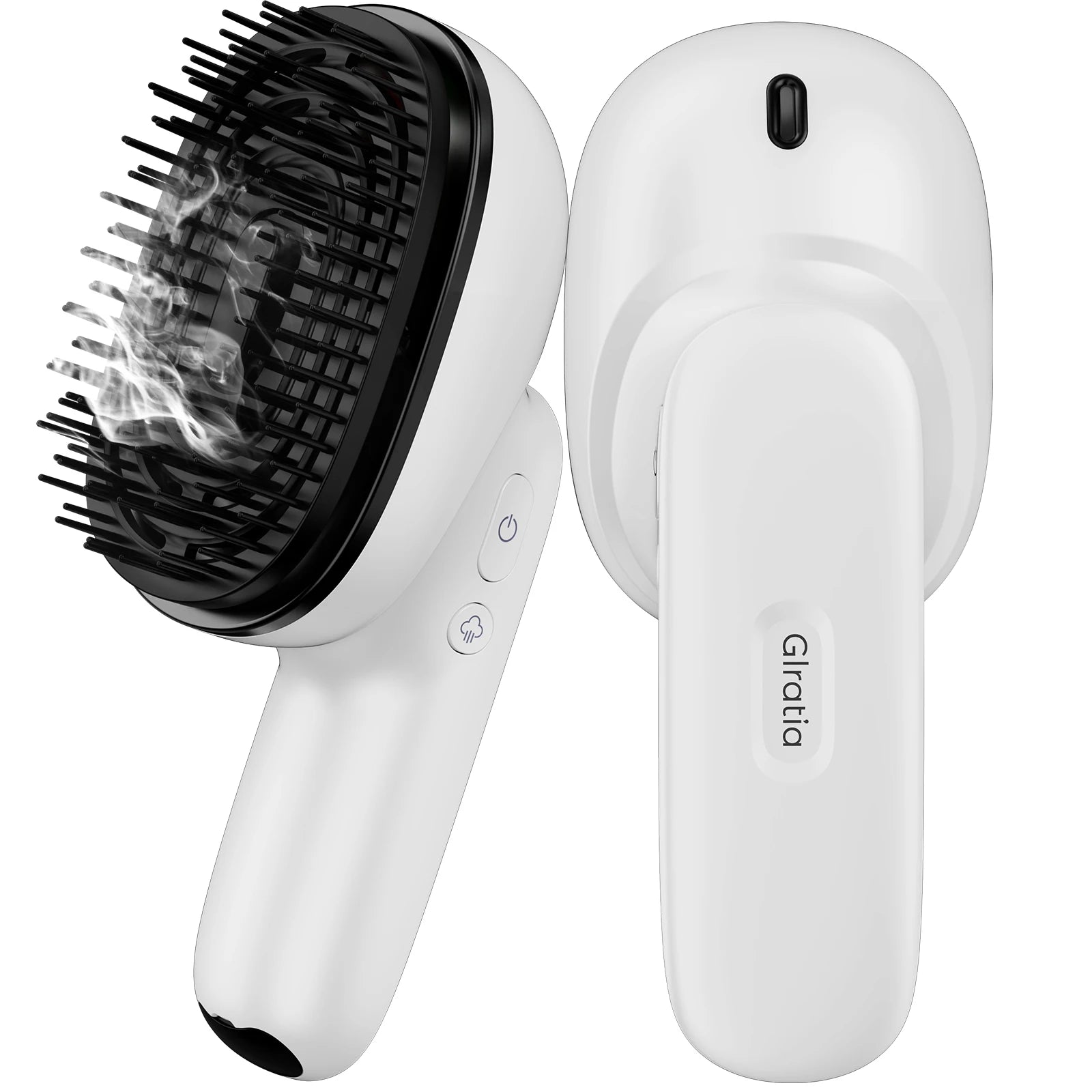Electric Scalp Massager Brush | Essential Oil Atomizer, Vibration Head Massager, Cordless & Rechargeable, Anti-Frizz Hair Care White