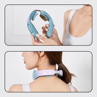 Wireless EMS Neck Massager with Heat | 12 Strength Levels, U-Shaped Design, Rechargeable | Portable Pain Relief for Neck & Shoulder Tension