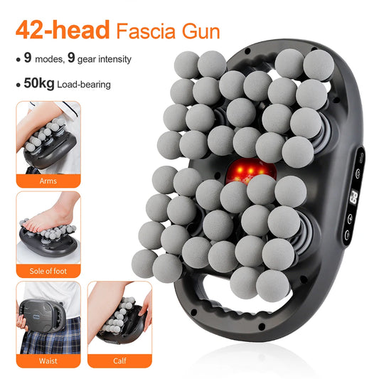 42-Head Deep Tissue Massager | Full Body Fascia Gun, 9 Modes & Heat Therapy Muscle Recovery Device