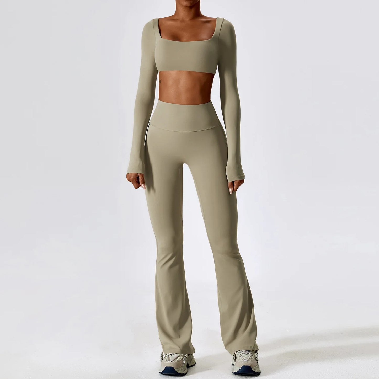 Seamless Yoga Set for Women | 2-Piece Sports Bra and Leggings Workout Outfit with Breathable Compression Fit