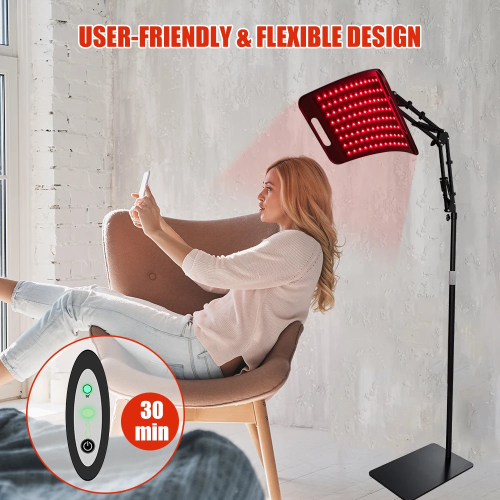 Red Light Therapy Panel With Stand And Timer 660nm 850nm