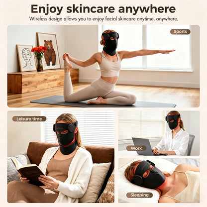 LED Red Light Therapy Face Mask With Neck Coverage