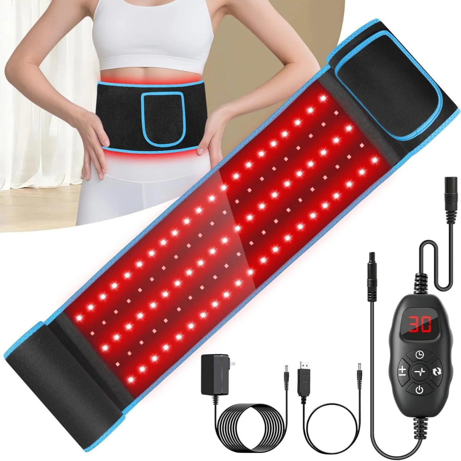 Red Light Therapy Waist Belt – 660nm & 850nm Pain Relief