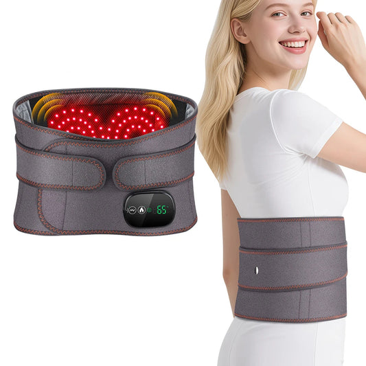 Heating Vibration Waist Massager Belt With Red Light