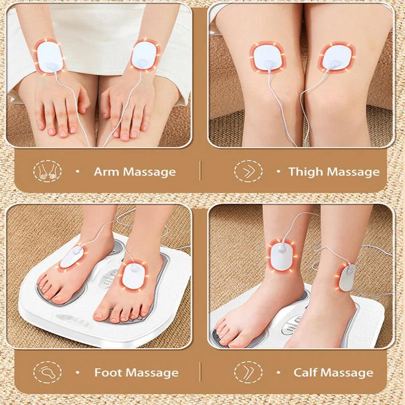 EMS Foot Massager with Heat & Remote | Electric Foot Circulation Machine, Pulse Therapy Pad, Adjustable Intensity & Modes