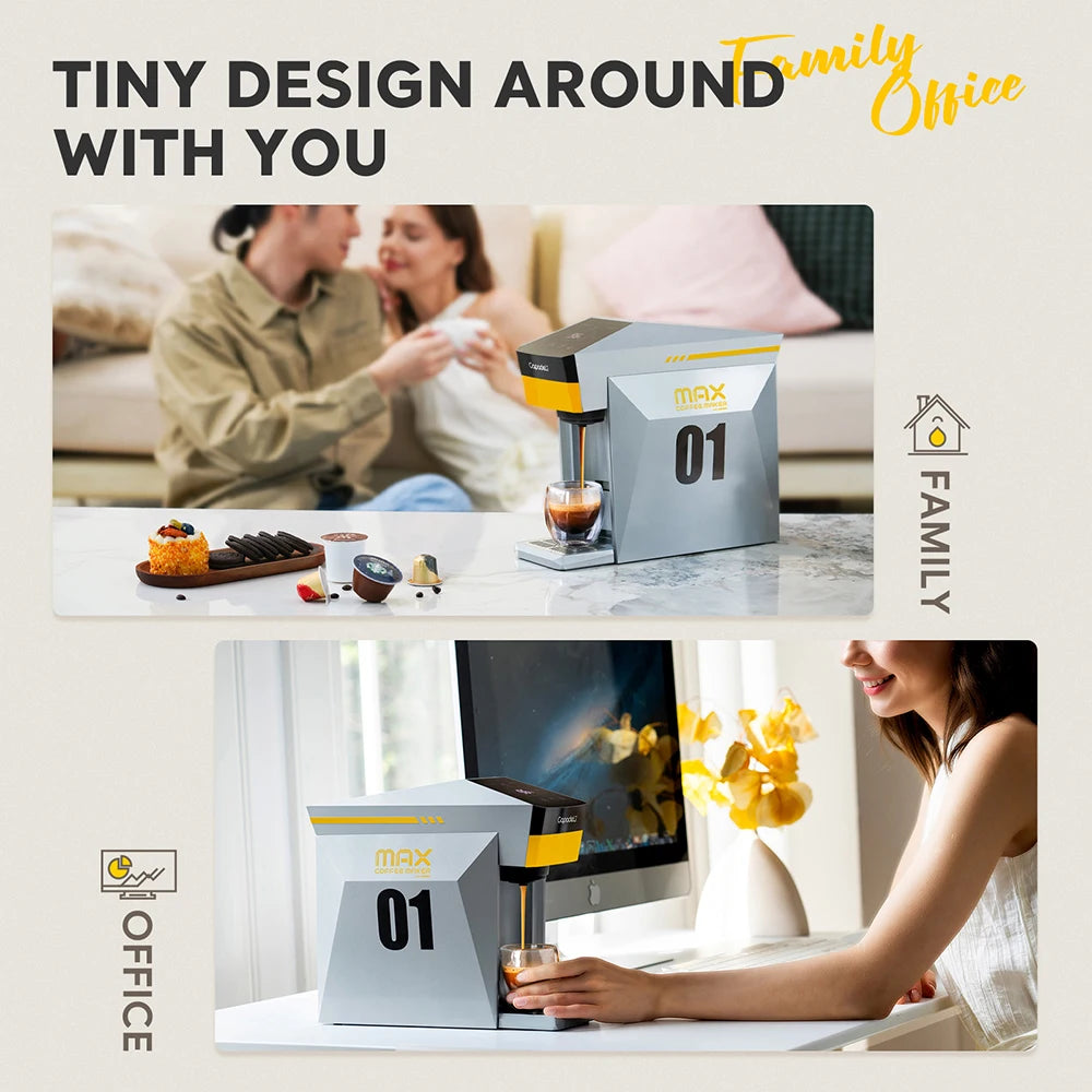 4-in-1 Capsule Coffee Machine – 19-Bar Espresso Maker, Fits Nespresso*, Dolce Gusto*, K-Cup* & Ground Coffee, Hot-Water Mode