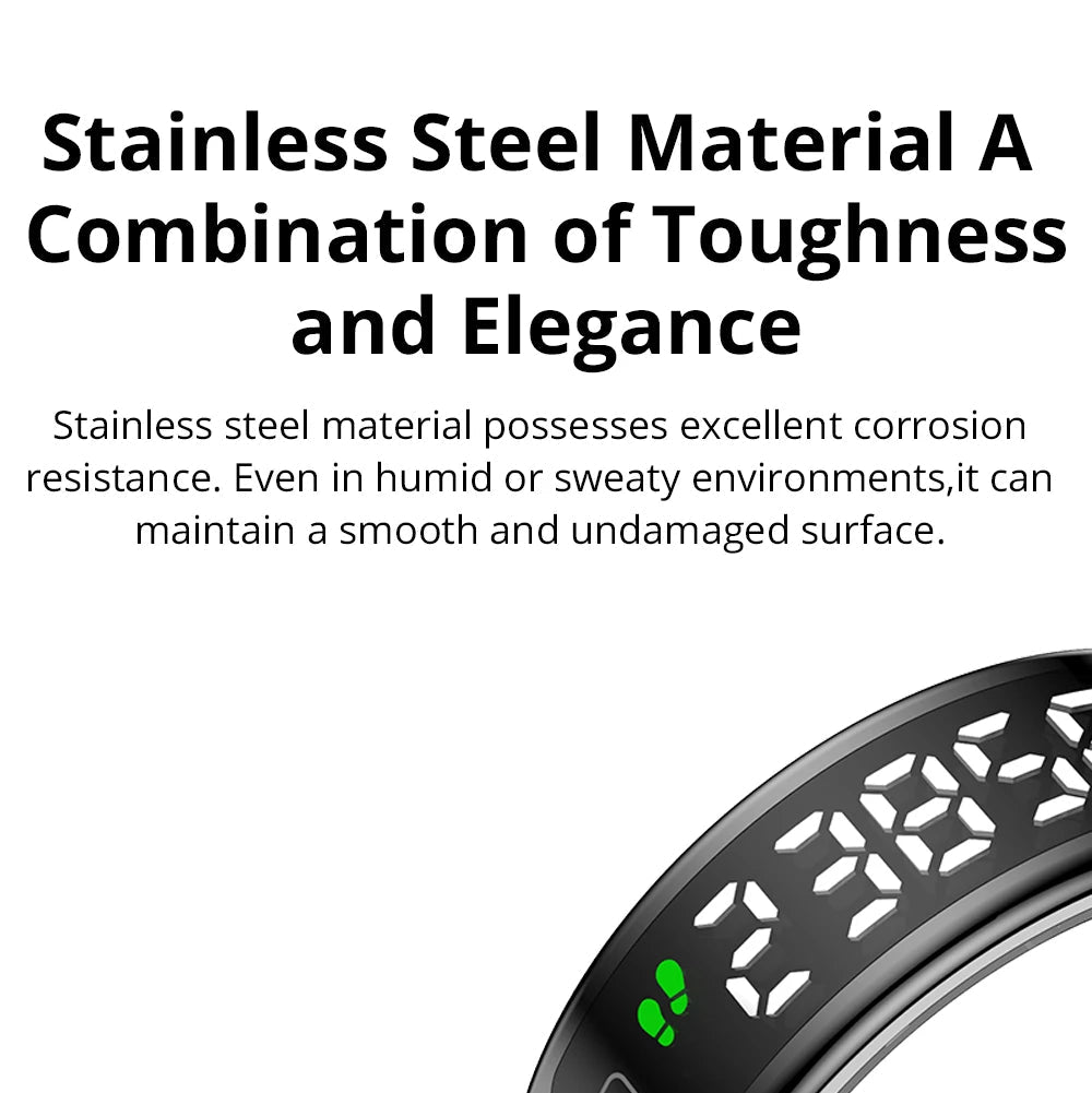 Smart Ring for Health Tracking | OLED Display | Heart Rate, SpO₂, Sleep & Stress Monitor | 5ATM Waterproof, Wireless Charging