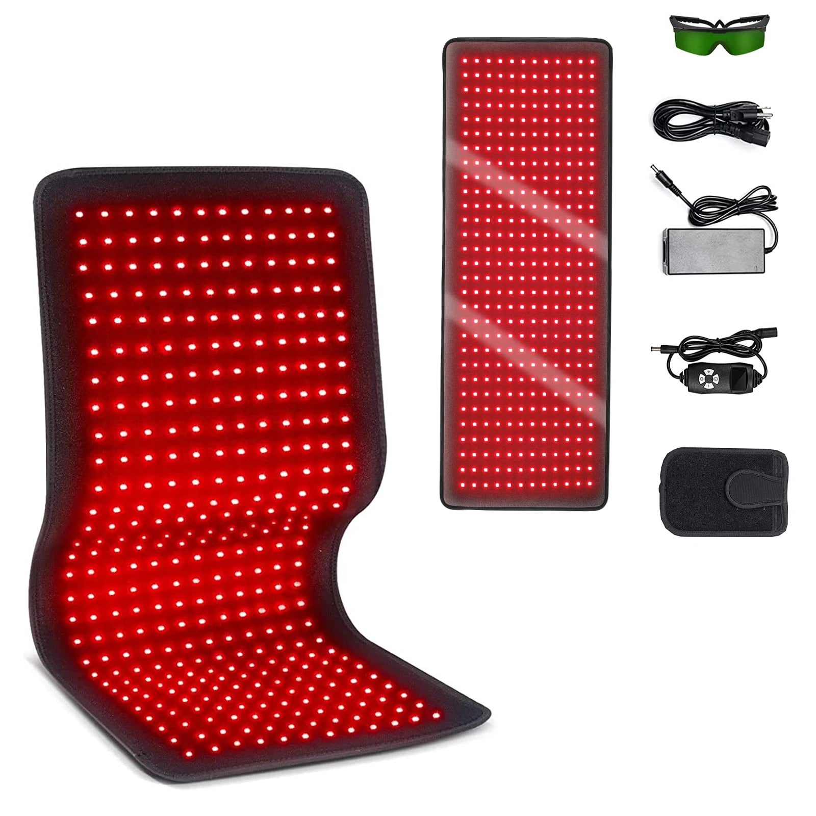 Red Light Therapy Belt | 660nm & 850nm Infrared Wrap for Pain Relief, Slimming, Muscle Recovery | LED Pad for Back, Waist, Legs