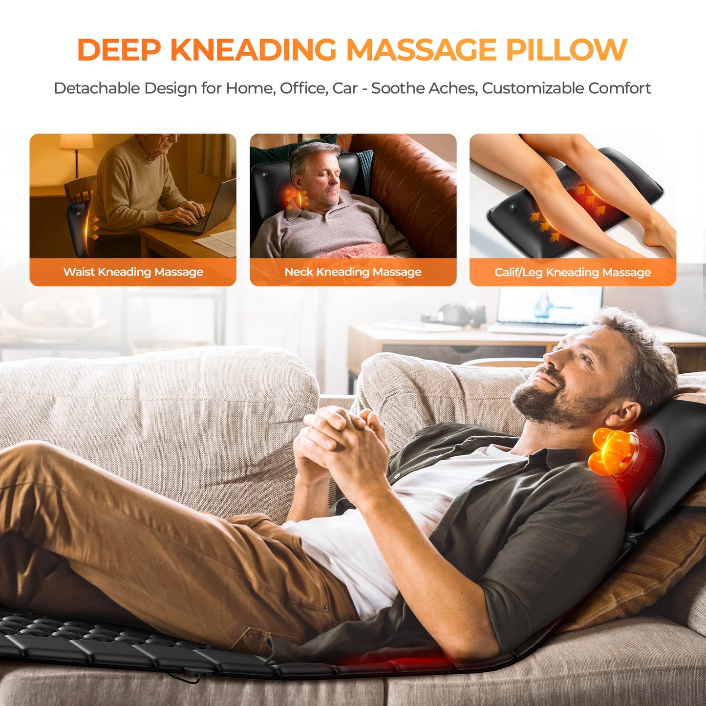 Full Body Massage Mat with Heat | Shiatsu Back Massage Mat | Electric Massage Pad for Home Use