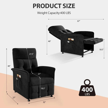 Power Massage Recliner Chair with Heat and Electric Tilt