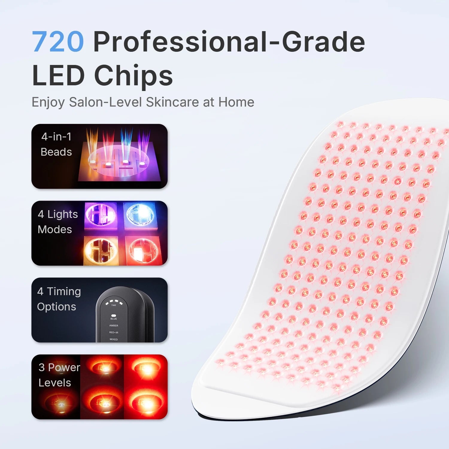 Red Light LED Therapy Mask 720 Chips For Face And Body
