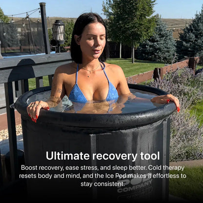 Portable Ice Bath Tub with Cover and Side Drain, 84 Gal