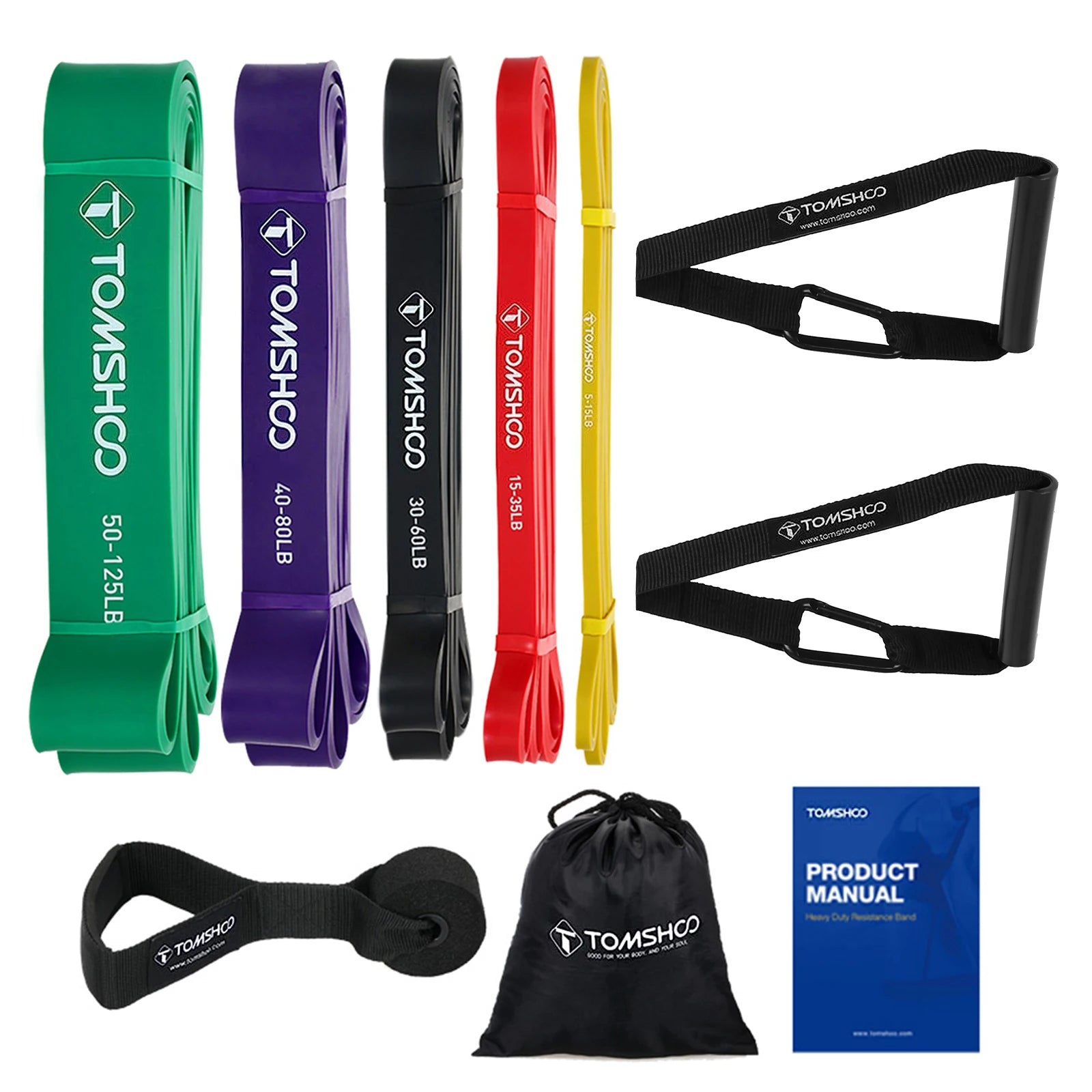 Pull Up Bands Set | 5-Level Resistance Band Kit with Handles, Door Anchor & Carry Bag | Strength, Mobility & Full-Body Home Workout