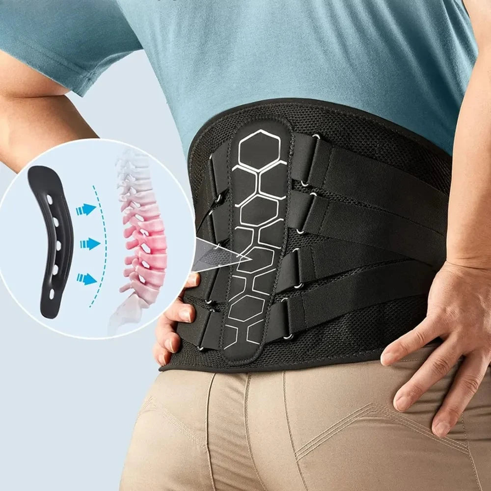 Lower Back Support Brace | Adjustable Lumbar Belt for Pain Relief, Sciatica & Posture Support