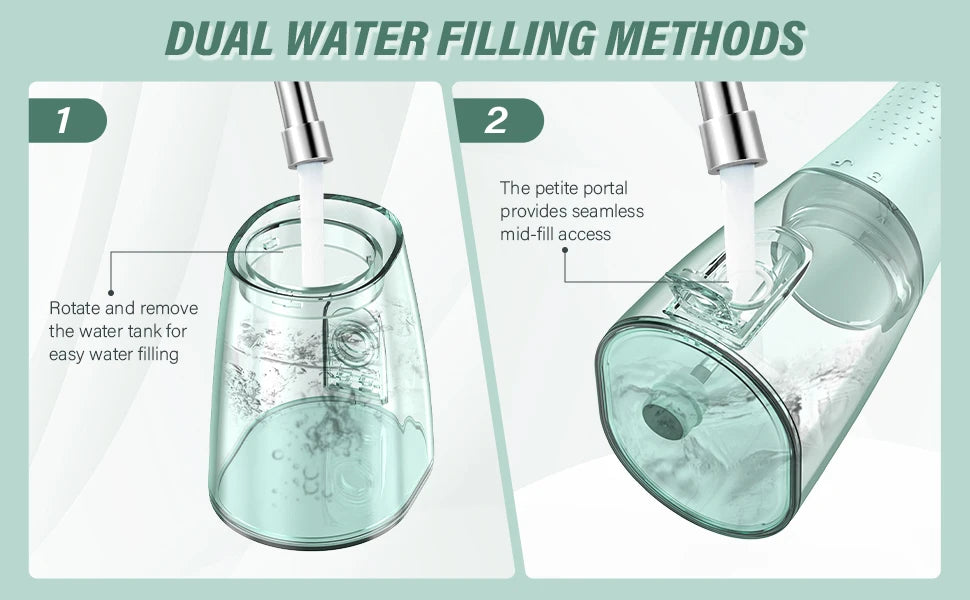 Cordless Water Flosser for Teeth 280ml | 4 Modes, 6 Jets, USB Rechargeable Oral Irrigator | Portable Dental Cleaner for Travel & Home Use