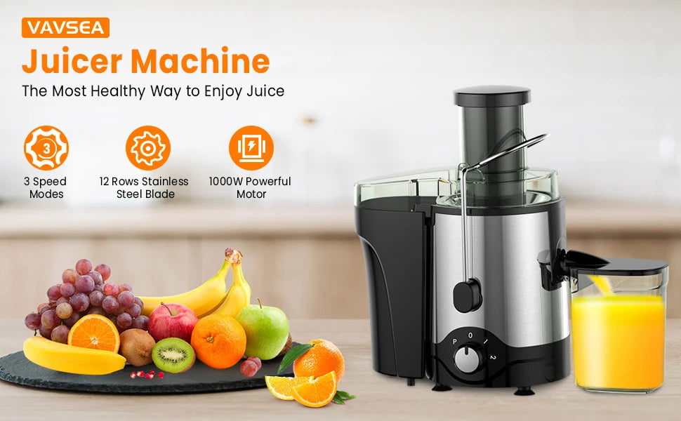 Juicer Machine 600W | Wide Mouth Centrifugal Juicer with Dual Speed & Pulse | High Juice Yield, Easy to Clean, for Fruits & Vegetables