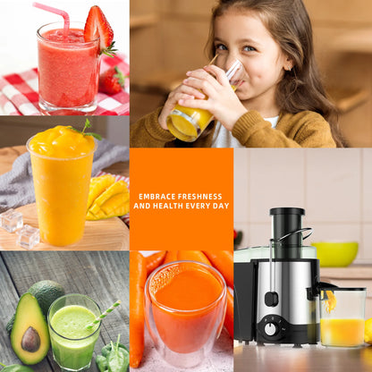Juicer Machine 600W | Wide Mouth Centrifugal Juicer with Dual Speed & Pulse | High Juice Yield, Easy to Clean, for Fruits & Vegetables