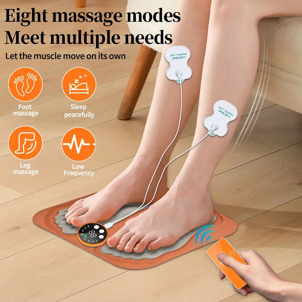 EMS Foot Massager Mat with Remote | Electric Foot Stimulator Pad, 8 Modes, 29 Intensity Levels, Circulation & Muscle Relaxation Device
