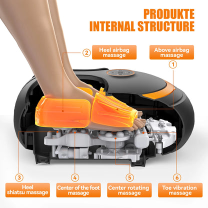 Foot Pain Recovery System | Shiatsu Foot Massager with Heat | Air Compression Foot Massage Machine with LCD & Remote