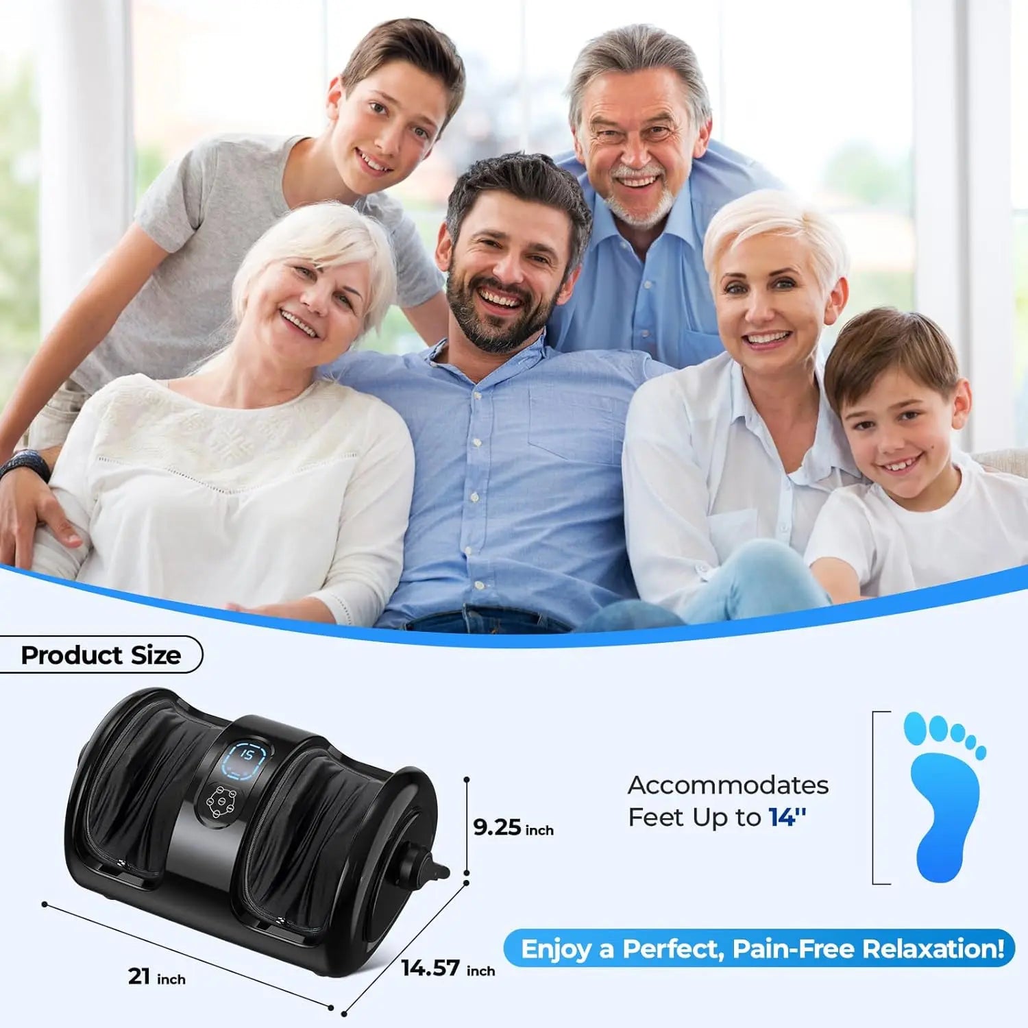 Shiatsu Foot And Calf Massager With Heat And Vibration