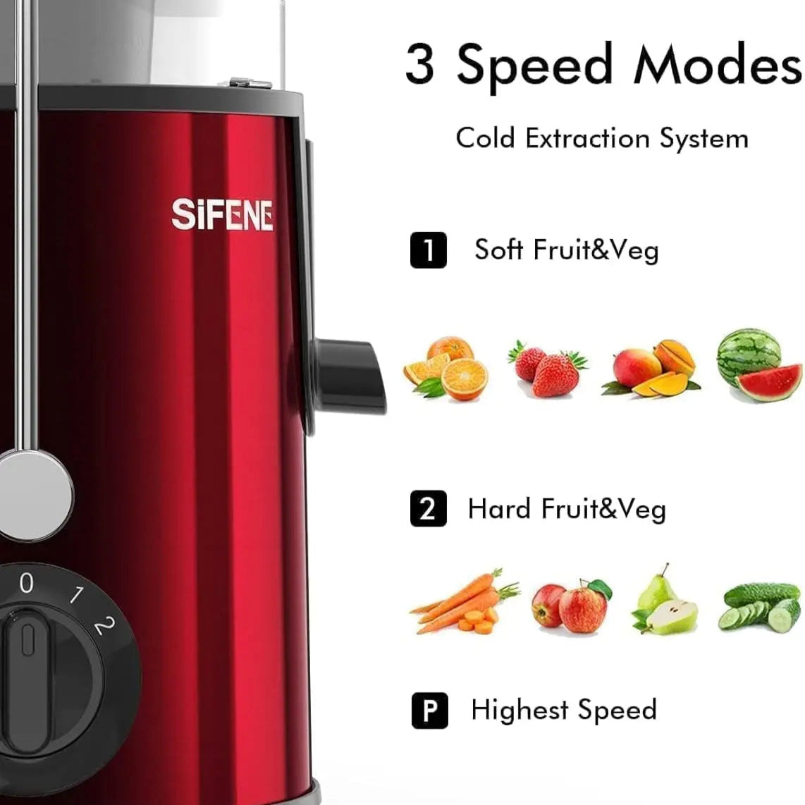 Juicer Machine 800W with 3-Speed & Wide Chute | High Juice Yield, Easy to Clean | Safety Lock & Overheat Protection for Fruits & Veggies