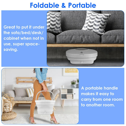 Electric Collapsible Foot Spa Bath Tub | Heating, Surfing Bubbles, 6 Rollers, Remote Control & 24-Level Temperature | Foldable & Portable Design