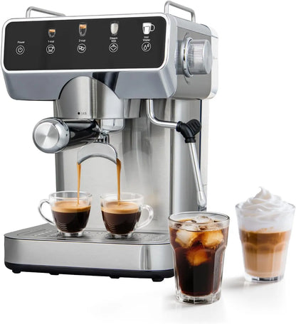 20-Bar Touch Screen Espresso Machine | Fast 13s Heat-Up, Milk Frother, Hot Water & Stainless Steel Design
