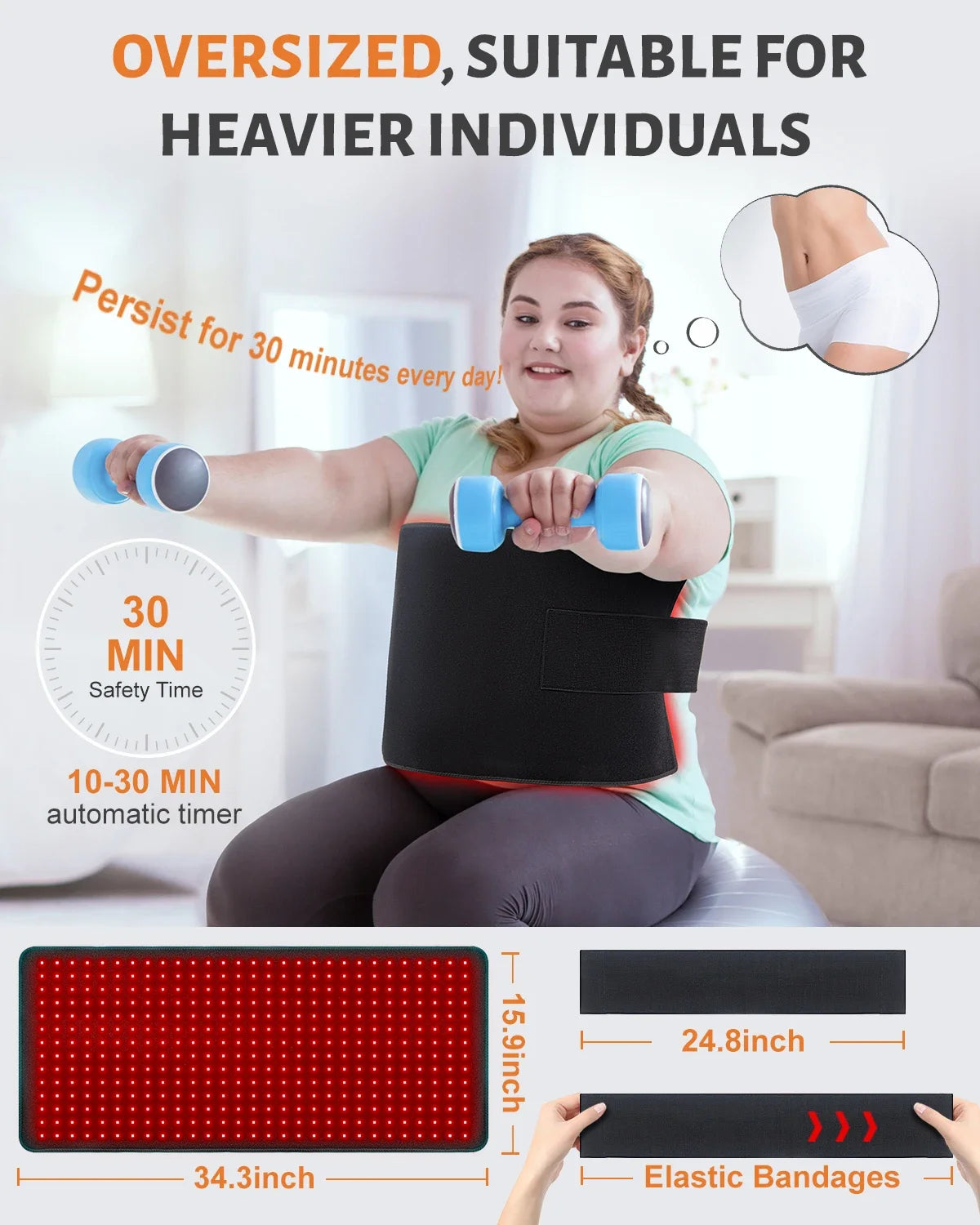Infrared Red Light Therapy Pad 660nm 850nm 406 LEDs