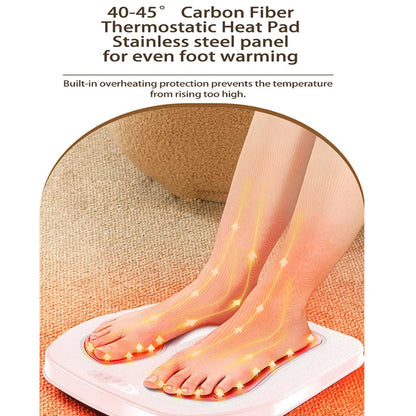 EMS Foot Massager with Heat & Remote | Electric Foot Circulation Machine, Pulse Therapy Pad, Adjustable Intensity & Modes