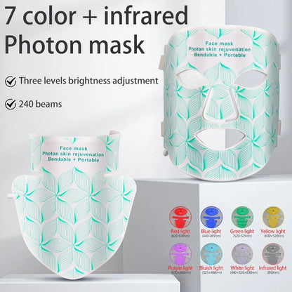 LED Face and Neck Light Therapy Mask – 8 Color Skin Rejuvenation