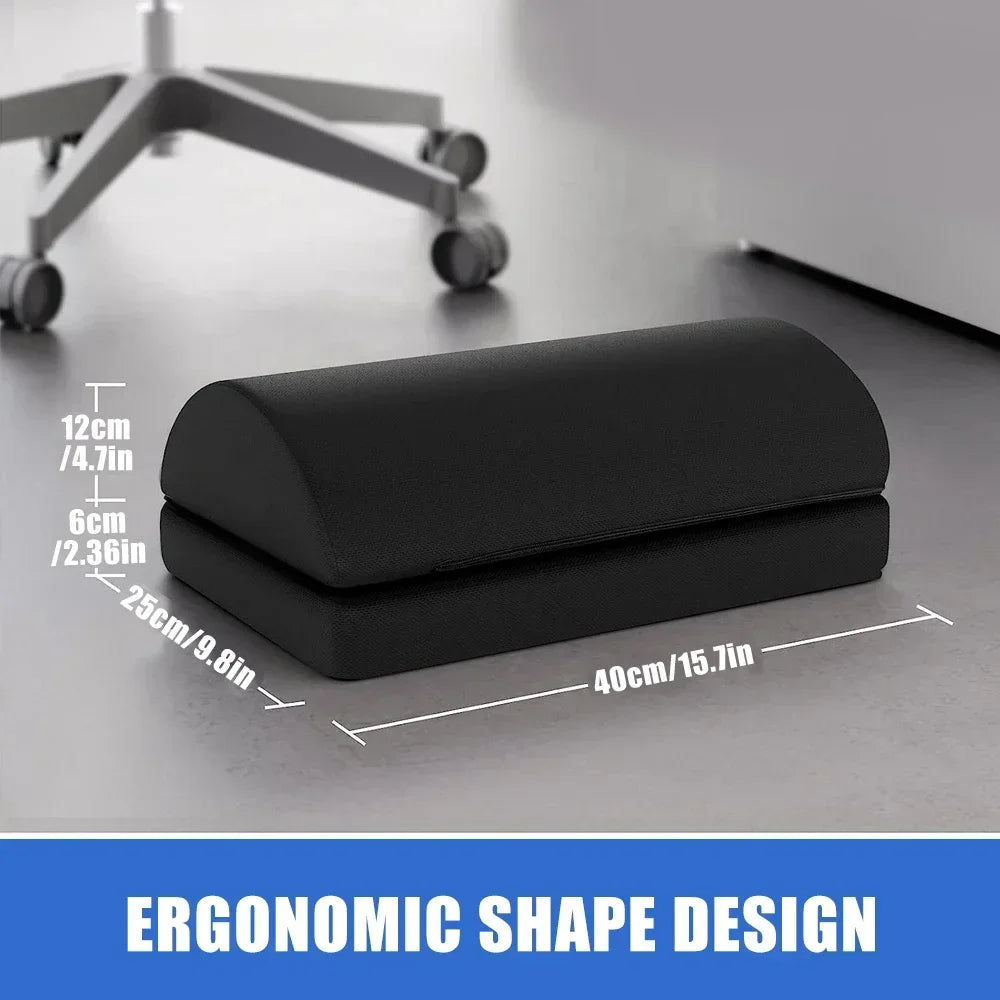 Ergonomic Memory Foam Foot Rest | Adjustable Under Desk Foot Stool for Posture & Comfort