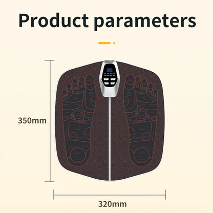 EMS Foot Massager Pad | 8 Modes & 32 Intensities | USB Rechargeable | Remote Control + Auto Shut-Off