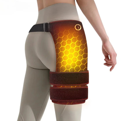 Heated Hip Brace with Vibration Massage | Cordless Sciatica Pain Relief Wrap, Lower Back & Hip Support Belt with Heat Therapy