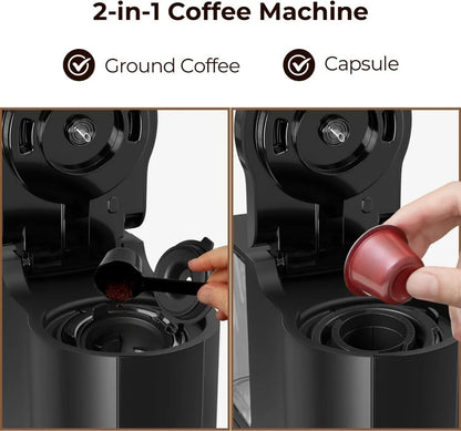 Dual Brew Coffee Maker | K-Cup & Ground Coffee, 5 Brew Sizes, 40oz Tank & Touchscreen Control