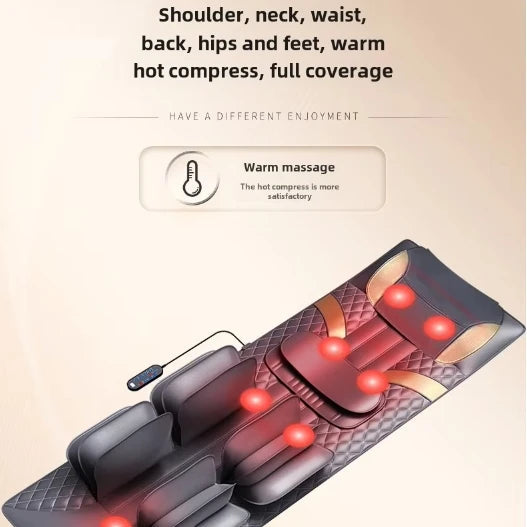 Full Body Massage Mat with Heat & Air Compression | Neck, Back, Lumbar Traction Massager Mattress with Vibration & Remote